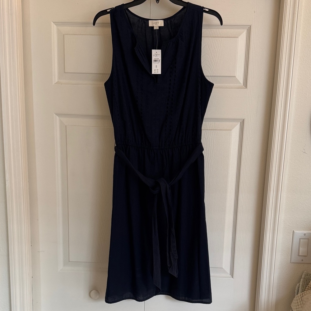LOFT Navy Sleeveless Mini Dress 8